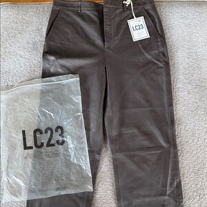 LC23 Men's Dark Brown 100% leather‎ chinos
